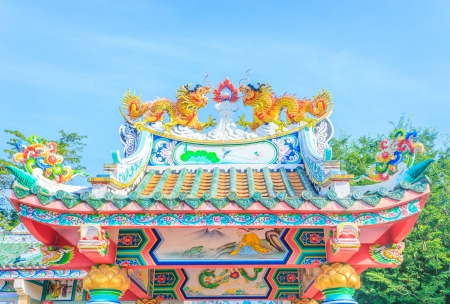 Dragon in the Wat Dong Ngoo temple Sa Kaeo Province of Thailandの写真素材