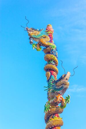 Chinese Dragon at the Kao Sam Mook Chinese shrine   In Chon Bu Ri Province, Thailand の写真素材