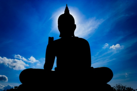 Buddha statue Wat Dong Ngoo temple in Sa Kaeo Province, Thailandの写真素材