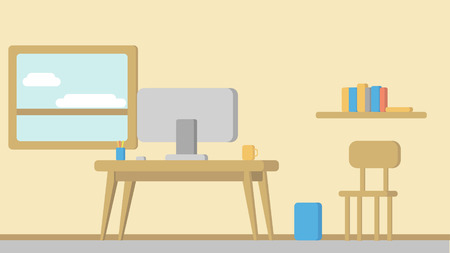 Home Office flat illustrationのイラスト素材