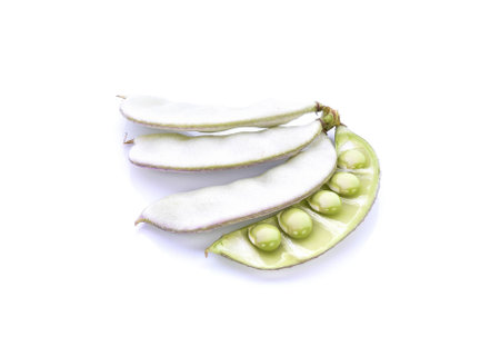 Hyacinth bean valor or indian papdi beans on white background