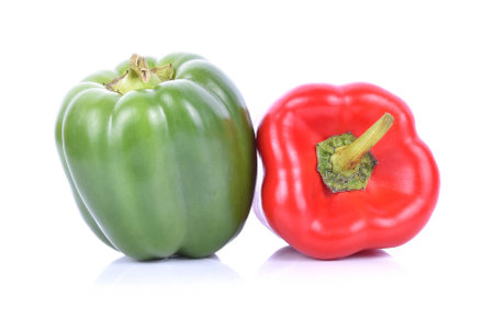 sweet pepper isolated on white backgroundの写真素材