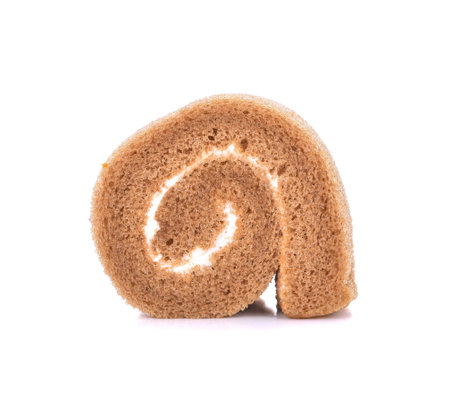 Fancy jam roll set on white backgroundの写真素材