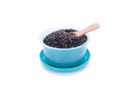 Sesame seeds, food agriculture background.の写真素材