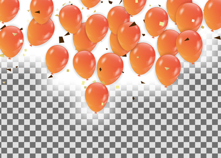 Celebration party banner with Orange balloons のイラスト素材
