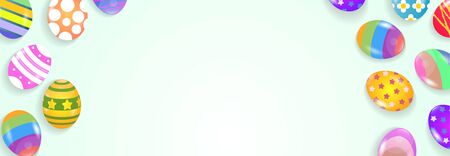 Happy Easter background with easter eggs vector illustrationのイラスト素材