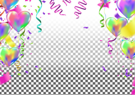 Holiday Background with Balloons.Celebration festive background with balloons icons and objectsのイラスト素材