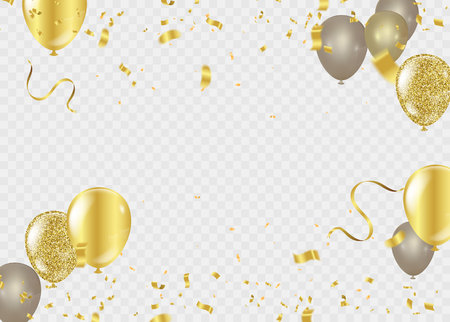 Celebration background template ribbon. Gold sparkles. Elegant style. Vector Illustrationのイラスト素材