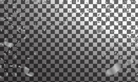 Celebration background template with confetti and ribbons silverのイラスト素材