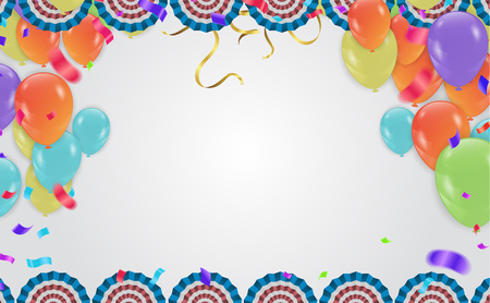 independence day 4th july. Happy independence day. fourth of july day of the usa American national flag and balloons colors paint strokeのイラスト素材