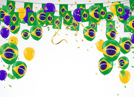Festival Celebrated Brazilian Colorful Celebration Brazilian Hang bunting for Brazil celebration template banner. vectorのイラスト素材
