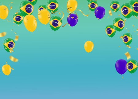 Festival Celebrated Brazilian Colorful Celebration Brazilian Carnaval Title With Colorful Party Elements. Travel destination. Brazilian Rhythm, Dance and Music.のイラスト素材