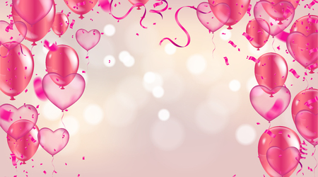 Valentine's day, banner template. heart balloons with background. tags poster design Vector brochure, Celebration, i love youのイラスト素材