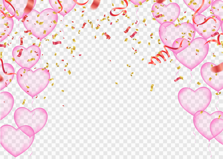 Valentine's day, banner template. heart balloons with background. tags poster design Vector brochure, Celebration, i love youのイラスト素材
