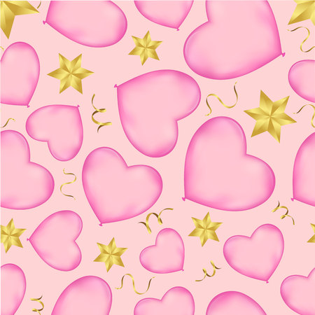 Hearts seamless pattern Wrapping paper design Scrapbook Valentine's dayのイラスト素材