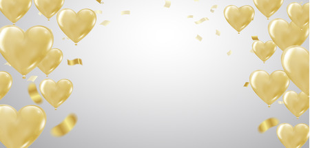 Colorful balloons with triangular party flags, confetti and  Vector illustration. Carnival lettering. Place for your text. Design for invitation, poster, card, banneのイラスト素材