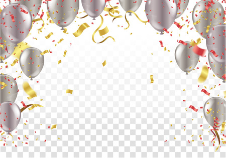 Celebration background Balloons isolated. Color composition of vector banner template colorfulのイラスト素材