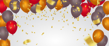 Festive birthday background with balloon celebration banner template colorful eps.10のイラスト素材