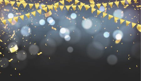 Birthday background confetti and Party, Club Design with  Elements,Happyのイラスト素材