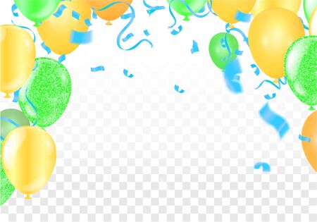 Balloons Flying on  Background, Ideal for Displaying Your Wedding, Birthday, Celebration or Holidayのイラスト素材