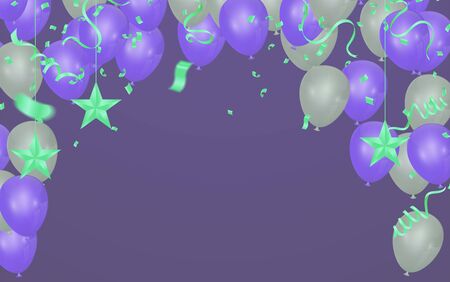 Happy Birthday balloons Colorful celebration background eps