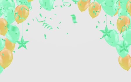 Happy Birthday balloons Colorful celebration background epsのイラスト素材