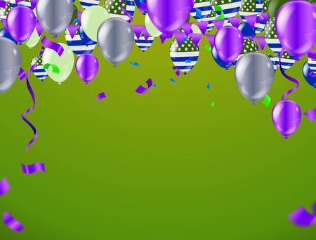 Vector Illustration of Purple Balloonsのイラスト素材