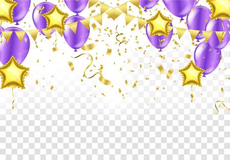 Balloons, confetti concept design template holiday Happy Day or anniversary day. Eventのイラスト素材