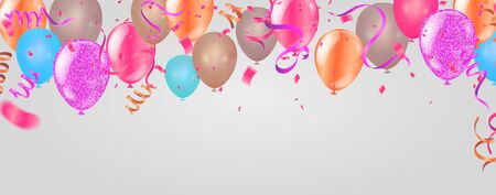 Pink and white balloons and on the pink background