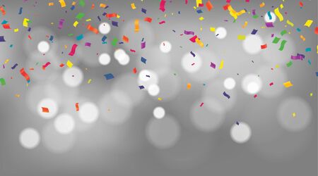 Many Falling Colorful Confetti Ribbon On Backgroundのイラスト素材