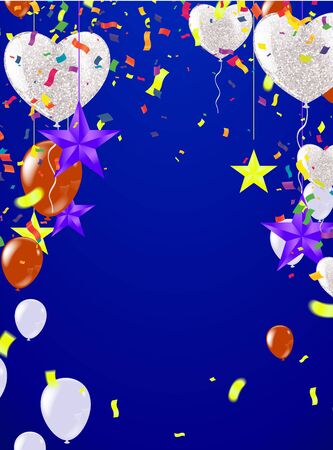 Happy Birthday rainbow color typography vector design, with balloons for greeting cards and posters のイラスト素材