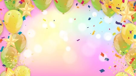 Colorful birthday background with place for textのイラスト素材