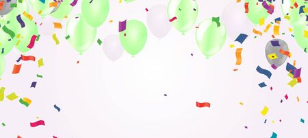 Realistic glossy Birthday poster with flying balloons. EPS 10のイラスト素材