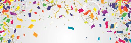 Colorful ribbons for celebrations party background with multicoloredのイラスト素材