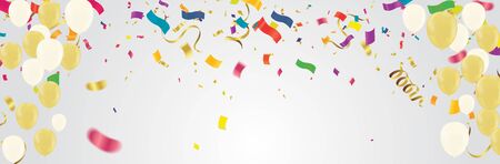 Colorful ribbons for celebrations party background with multicolored のイラスト素材