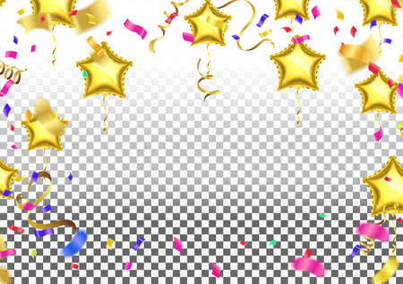 Colorful Balloons with use to present section label Discounts SALE and celebration party bannerのイラスト素材