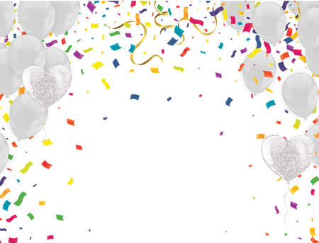 Colorful Balloons for celebration party bannerのイラスト素材