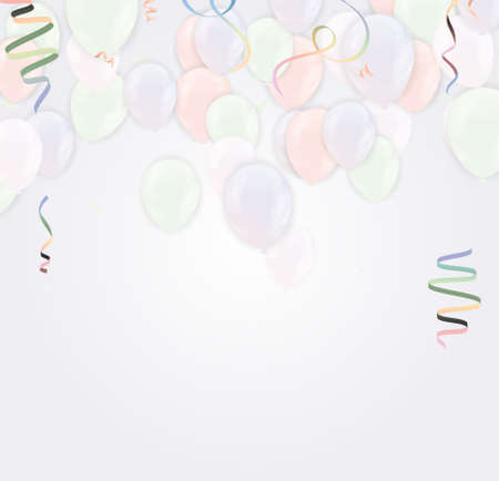 Celebration party banner with Gold balloons background. Vector illustration.のイラスト素材