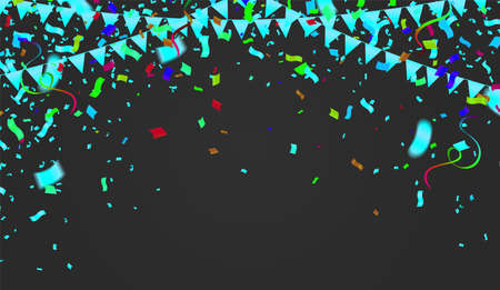 Vector happy birthday card with red balloons, party invitation. Birthday balloonsのイラスト素材