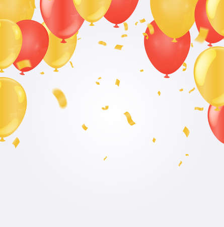 Luxury Colour Glossy Helium Balloons Background. Set of Balloons for Birthday, Anniversary, Celebration Party Decorations. Vector Illustration EPS10のイラスト素材