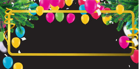 Luxury Colour Glossy Helium Balloons Background. Set of Balloons for Birthday, Anniversary, Celebration Party Decorations. Vector Illustration EPS10のイラスト素材