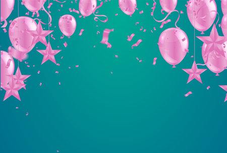 Celebration party banner with golden balloons and serpentine.のイラスト素材