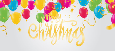 Celebration party banner with golden balloons and serpentine.のイラスト素材