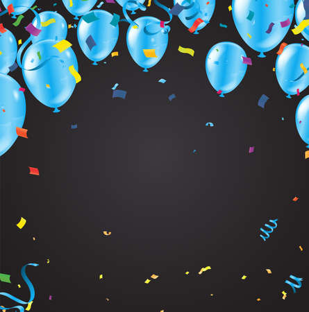 Bright holiday background with balloons and flagsのイラスト素材