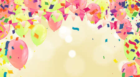 Background illustration of colorful lot of balloons 110 years anniversary and multicolored balloonsのイラスト素材