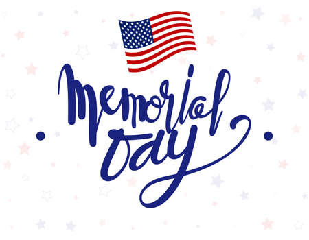 Memorial Day Banner Vector illustration, USA flagのイラスト素材