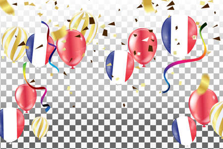 Gold balloons and Celebration background template with confetti and gold ribbons. luxuryのイラスト素材