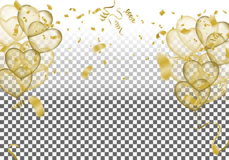 Falling from the top a lot of coins on a transparent backgroundのイラスト素材