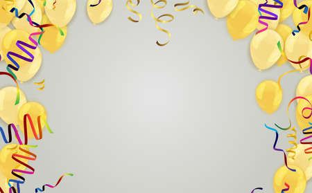 Happy Birthday fifty year, fun celebration anniversary greeting card with number, balloon on backgroundのイラスト素材