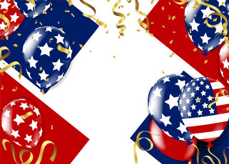 Template for Happy birthday card with place for text. light blue balloons  EPS 10 vector file includedのイラスト素材